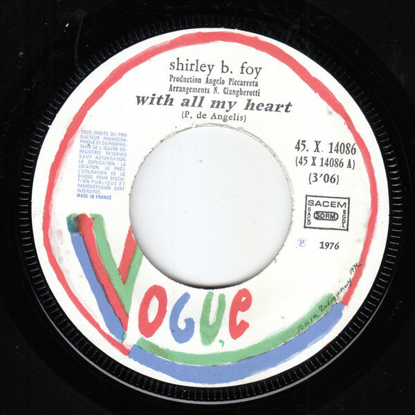 Shirley Bunnie Foy : Gondolier (With All My Heart)/Camping Dance (7")