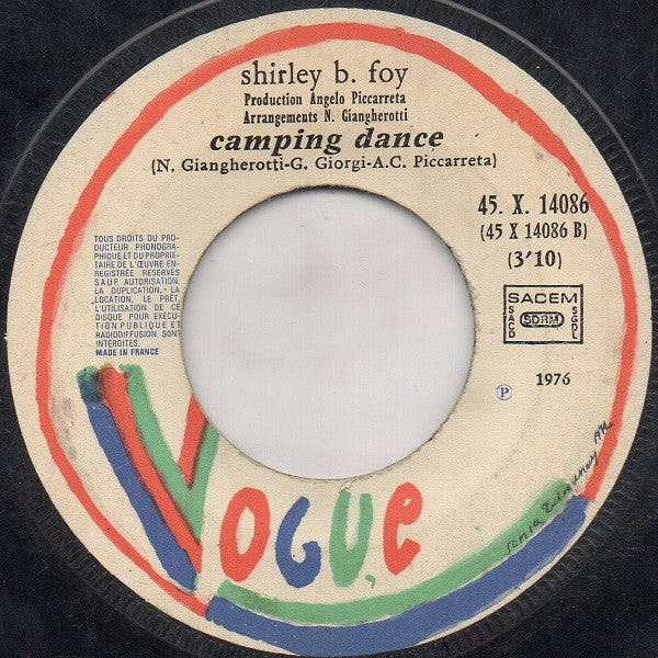 Shirley Bunnie Foy : Gondolier (With All My Heart)/Camping Dance (7")