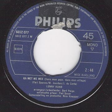 Lenny Kuhr : Ga Met Me Mee / Twee Lange Jaren (7", Mono)