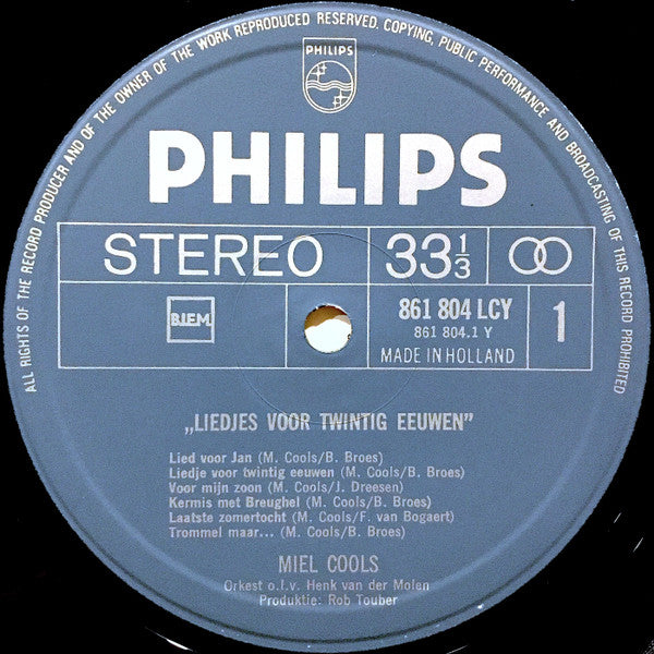 Miel Cools : Liedjes Voor Twintig Eeuwen (LP, Album)