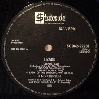 King Crimson : Lizard (LP, Album, Gat)