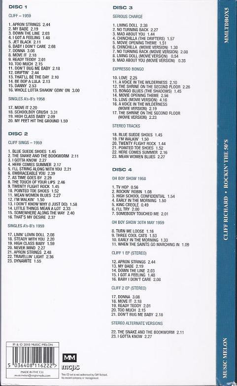 Cliff Richard : Rockin' The 50's (Box + 4xCD, Comp, Unofficial)
