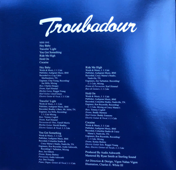 J.J. Cale : Troubadour (LP, Album, RE, RM, 200)