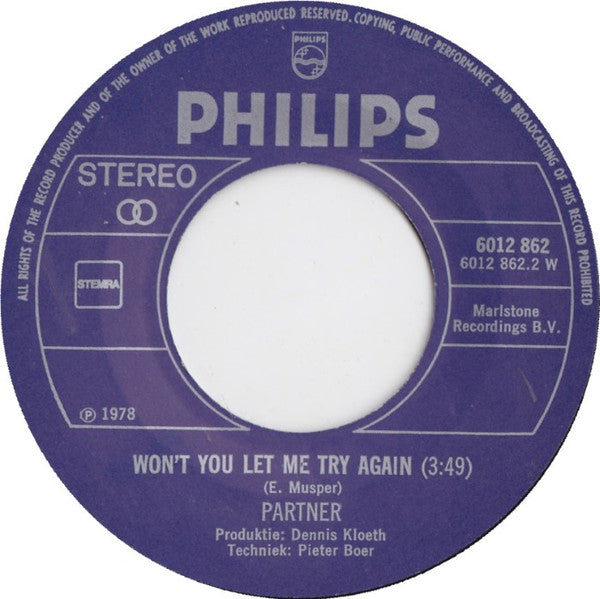 Partner : Pictures (7", Single)