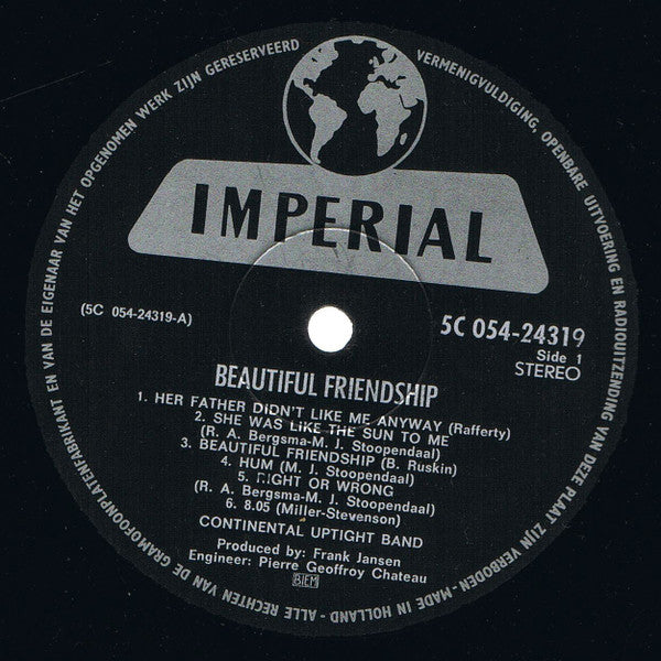 The Continental Uptight Band : Beautiful Friendship (LP, Album)