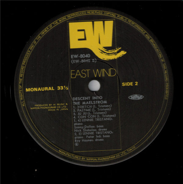 Lennie Tristano : Descent Into The Maelstrom (LP, Album, Mono)