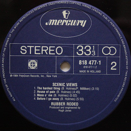 Rubber Rodeo : Scenic Views (LP, Album)