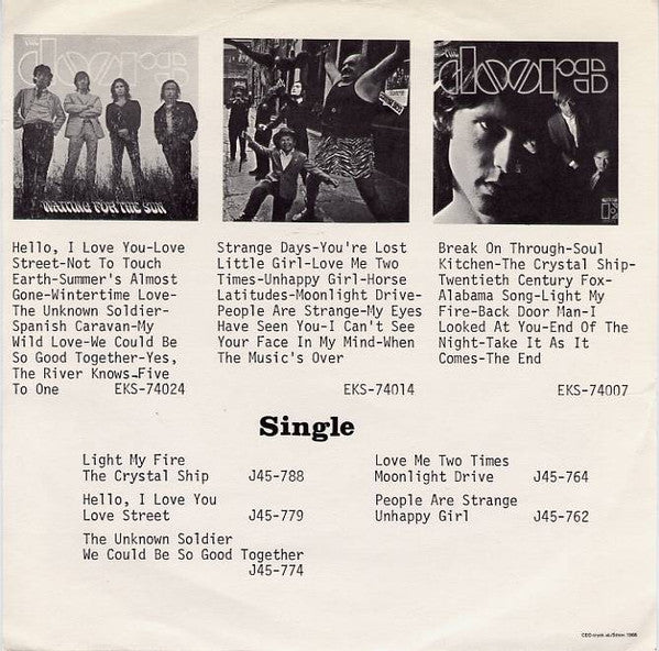 The Doors : Wild Child / Touch Me (7", Single)