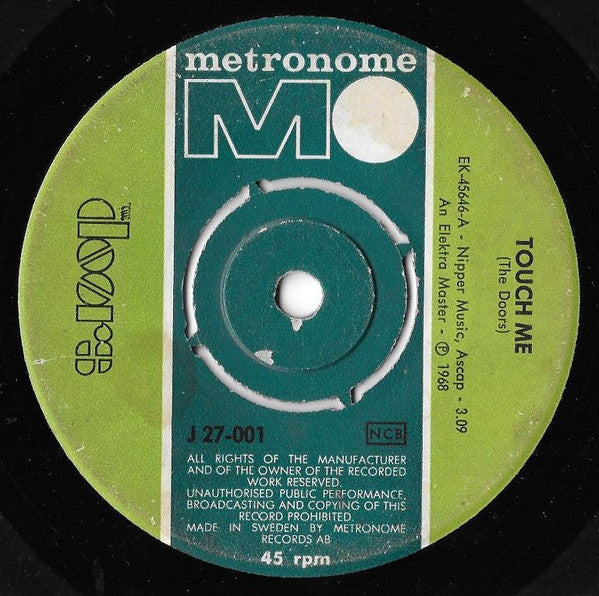 The Doors : Wild Child / Touch Me (7", Single)