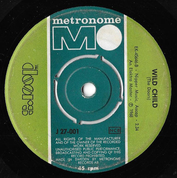 The Doors : Wild Child / Touch Me (7", Single)