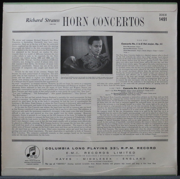 Richard Strauss, Dennis Brain : Horn Concertos (LP, Mono)
