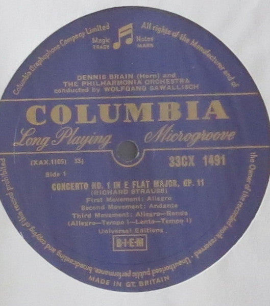 Richard Strauss, Dennis Brain : Horn Concertos (LP, Mono)