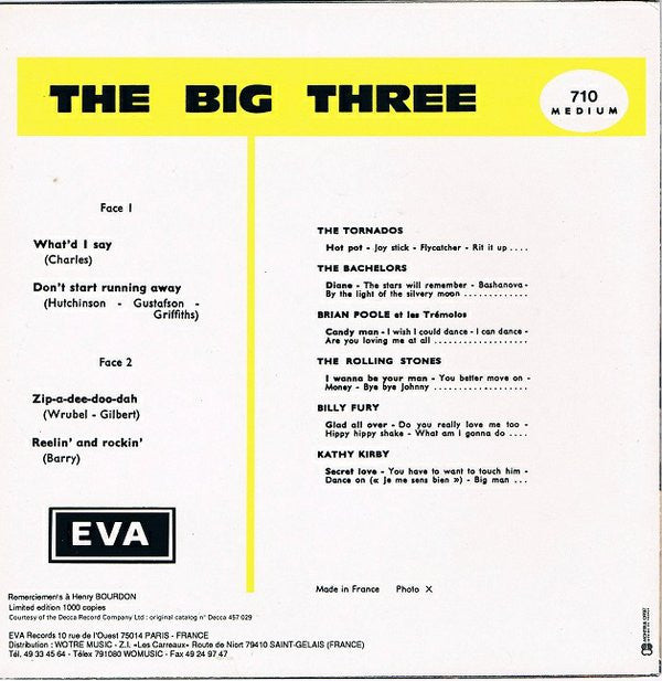 The Big Three : The Big Three (7", EP, Ltd, RE, Gre)
