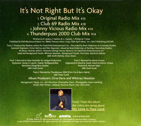 Whitney Houston : It's Not Right But It's Okay (The Dance Mixes) (CD, Maxi)