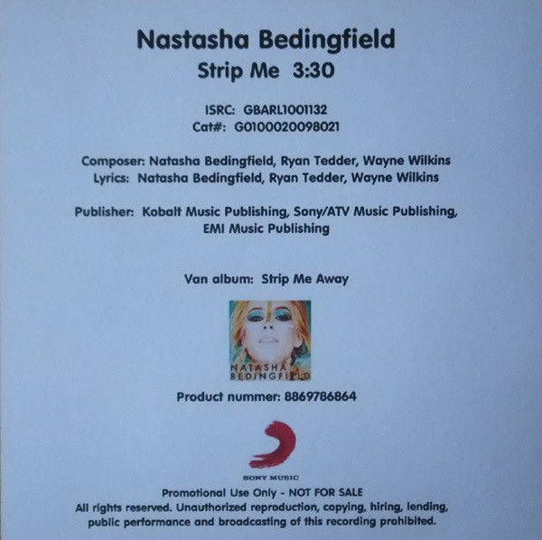Natasha Bedingfield : Strip Me (CDr, Single, Promo)