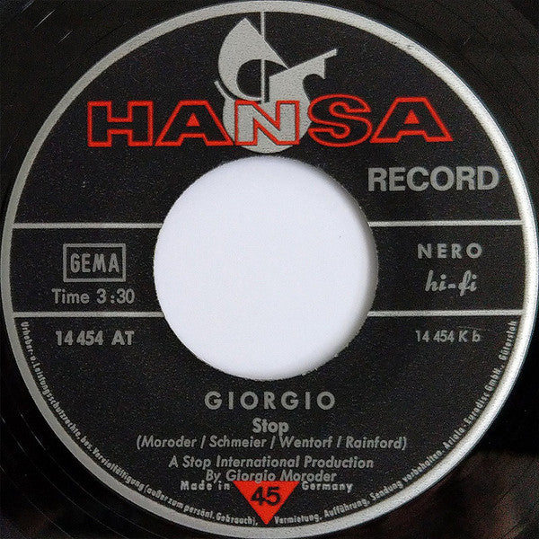 Giorgio Moroder : Moody Trudy / Stop (7", Single)