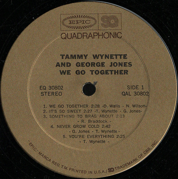 Tammy Wynette & George Jones* : We Go Together (LP, Album, Quad)