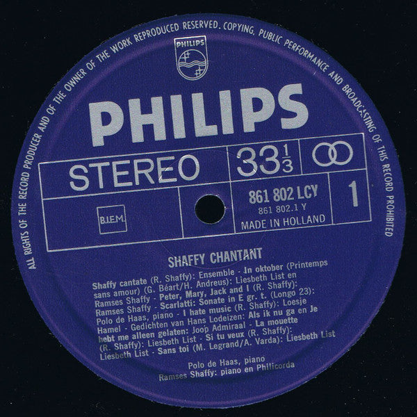Ramses Shaffy - Liesbeth List - Loesje Hamel - Joop Admiraal - Polo De Haas : Shaffy Chantant (LP, Album, RE)