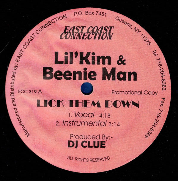 Lil' Kim & Beenie Man : Lick Them Down / The Word (12", Promo)
