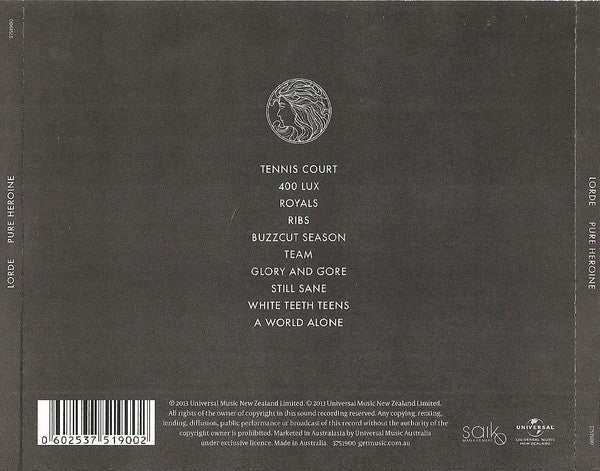 Lorde : Pure Heroine (CD, Album)