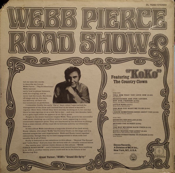 Webb Pierce : Road Show (LP, Album)