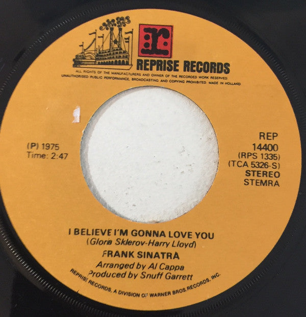 Frank Sinatra : I Believe I'm Gonna Love You  (7", Single)