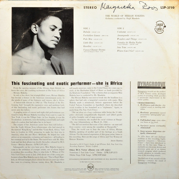 Miriam Makeba : The World Of Miriam Makeba (LP, Album, Dyn)