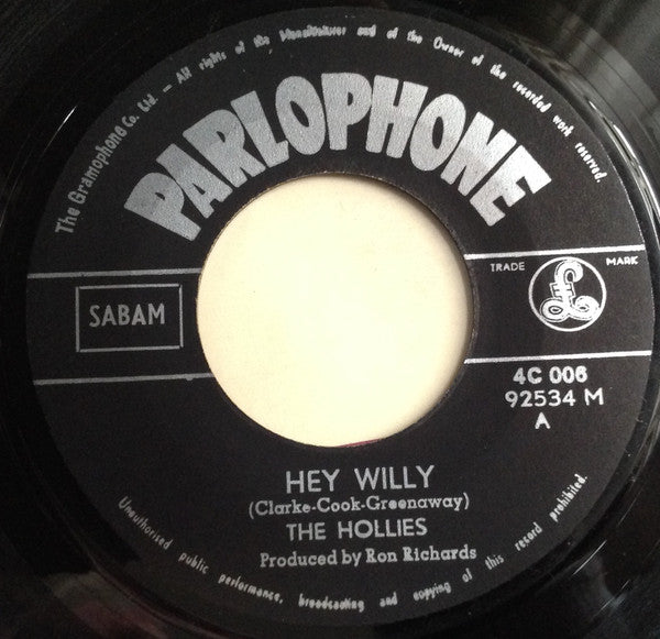 The Hollies : Hey Willie (7", Single)