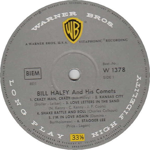 Bill Haley And His Comets : Bill Haley And His Comets (LP, Album, Mono, RE)