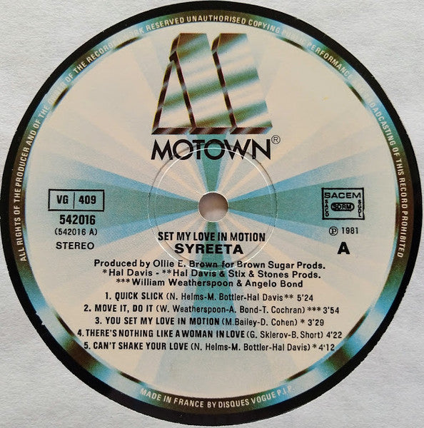 Syreeta : Set My Love In Motion (LP, Album)