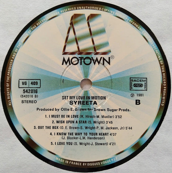 Syreeta : Set My Love In Motion (LP, Album)