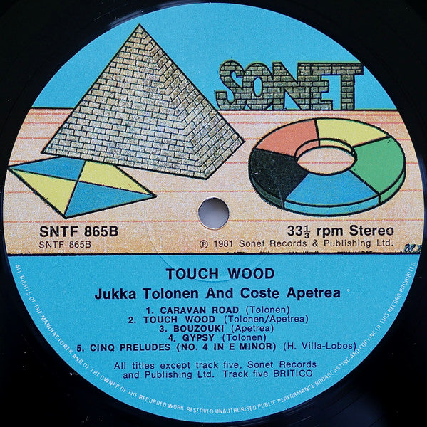 Jukka Tolonen & Coste Apetrea : Touch Wood (LP, Album)