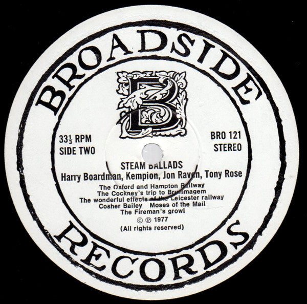 Harry Boardman - Kempion - Jon Raven - Tony Rose (2) : Steam Ballads (LP, Album)