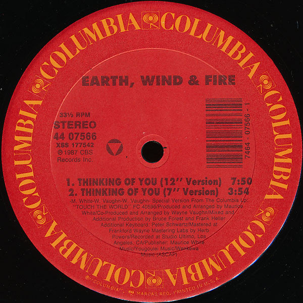 Earth, Wind & Fire : Thinking Of You (12" Mixes) (12")