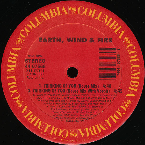 Earth, Wind & Fire : Thinking Of You (12" Mixes) (12")