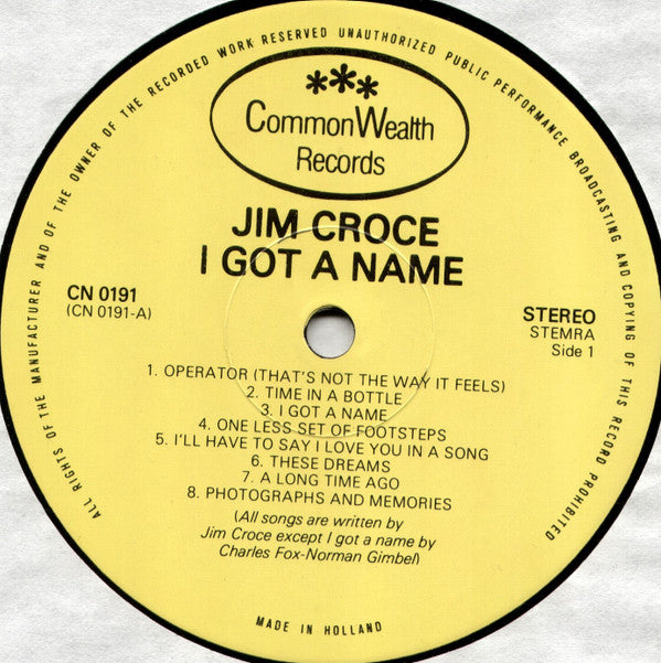 Jim Croce : I Got A Name (LP, Comp)