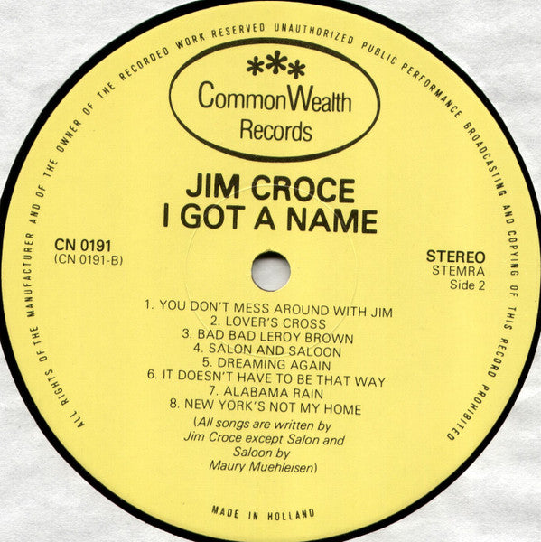 Jim Croce : I Got A Name (LP, Comp)