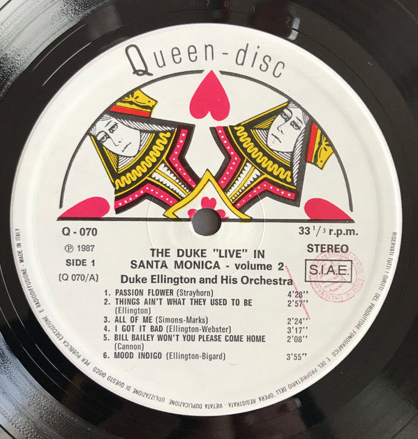 Duke Ellington And His Orchestra : The Duke 'Live' In Santa Monica Volume 2 (LP)