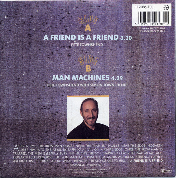 Pete Townshend : A Friend Is A Friend (7", Single)