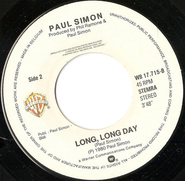 Paul Simon : One-Trick Pony (7", Single)