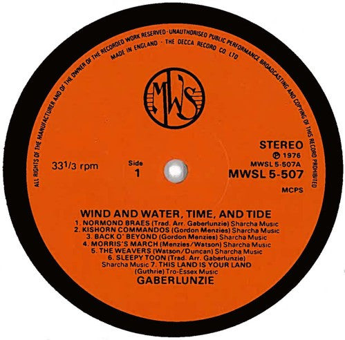 Gaberlunzie : Wind And Water Time And Tide (LP, Album)