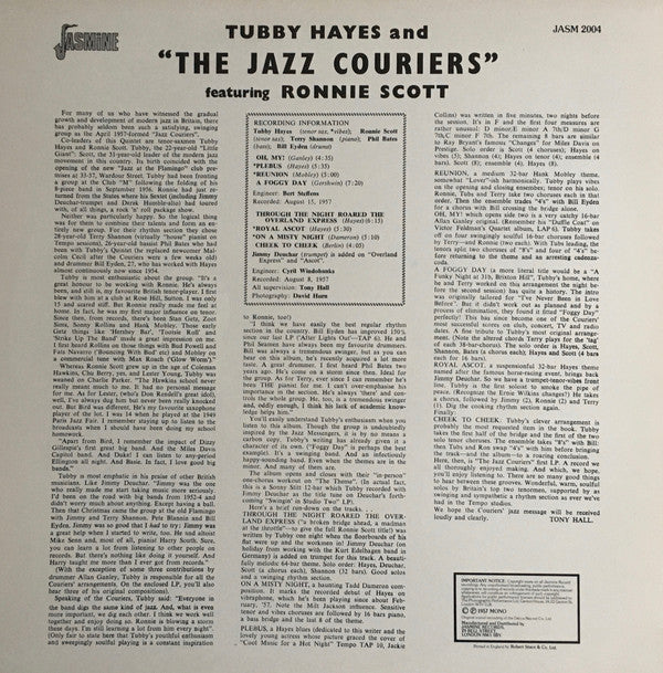 Tubby Hayes And The Jazz Couriers Featuring Ronnie Scott : The Jazz Couriers (LP, Album, Mono, RE)