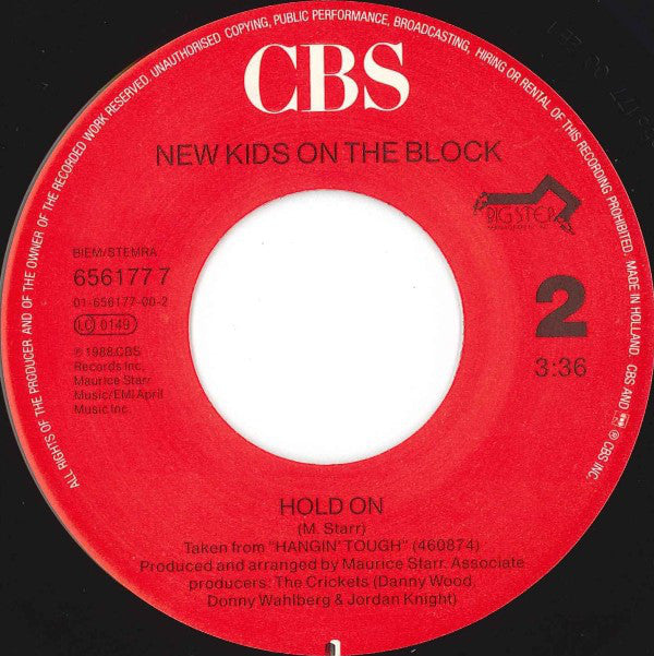 New Kids On The Block : Tonight (7", Single)