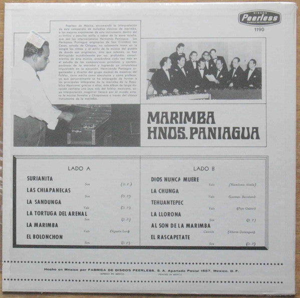 Marimba Hermanos Paniagua : Rincon De Mexico En Maderas (LP, Album)