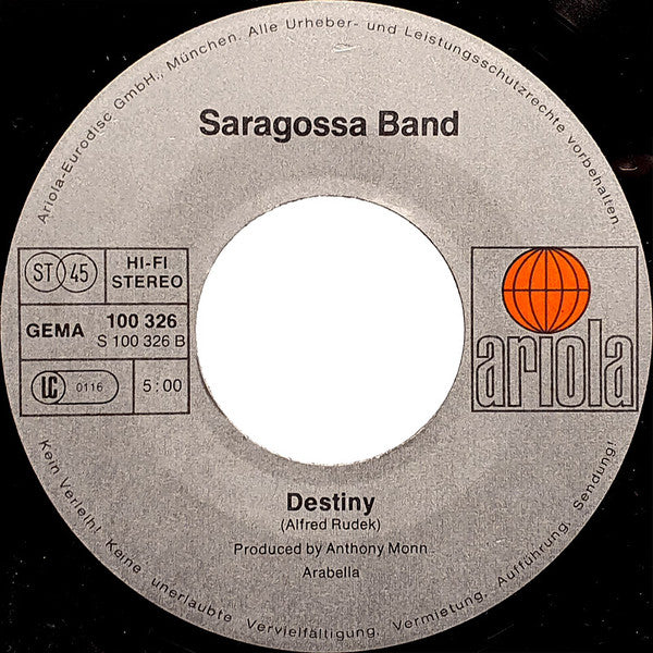 Saragossa Band : Rasta Man (7", Single, Non)