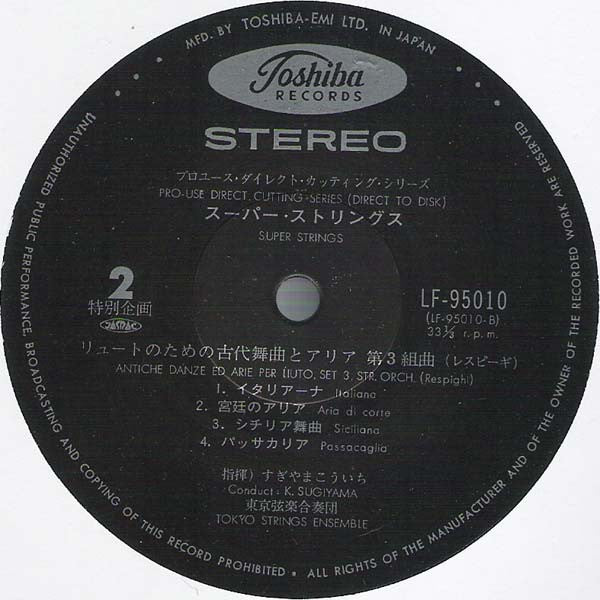 Tokyo Strings Ensemble : Super Strings (LP, Album)