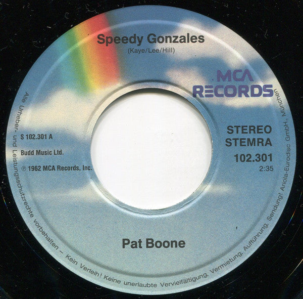 Pat Boone : Speedy Gonzales / Moody River (7")
