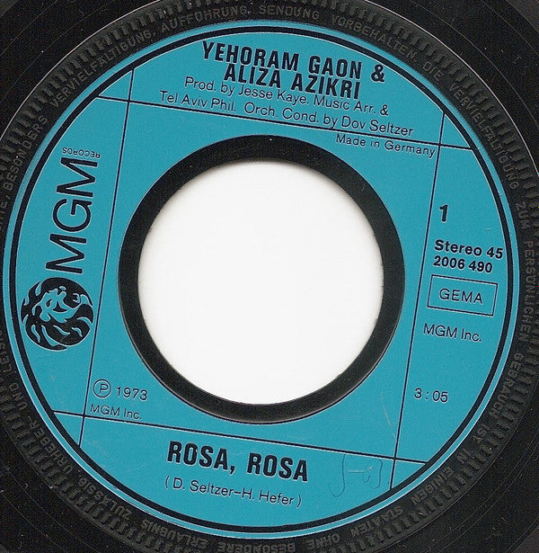Yehoram Gaon : Rosa, Rosa (7", Single)