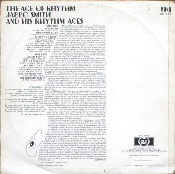 Jabbo Smith And His Rhythm Aces : The Ace Of Rhythm  (LP, Comp, Mono)