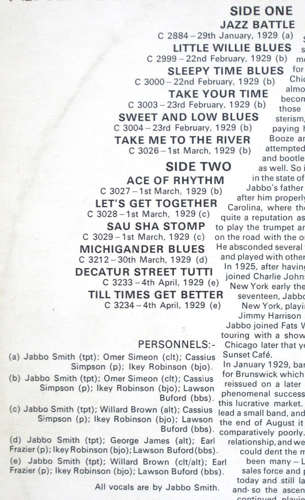 Jabbo Smith And His Rhythm Aces : The Ace Of Rhythm  (LP, Comp, Mono)